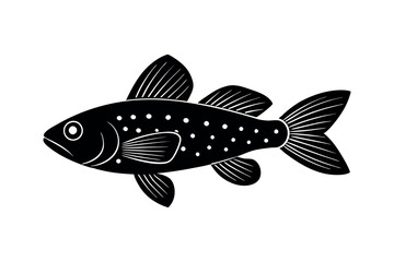 fish silhouette illustration Design on a white background