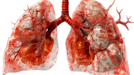 human lungs on transparent background