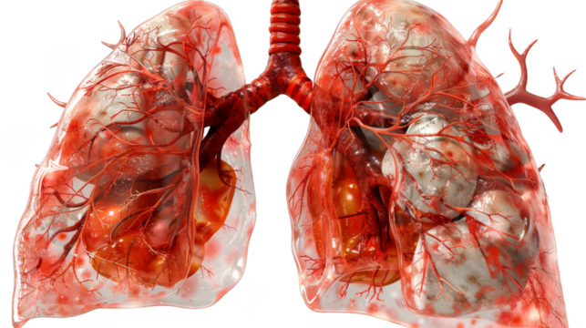 human lungs on transparent background