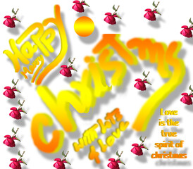 Happy merry christmas 3d hand drawn words ,flowers, balls and balloons in stylish frame is artistic festive creations. Grab these unique artwork for christmas festival greeting card gift and decor