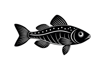 fish silhouette illustration Design on a white background