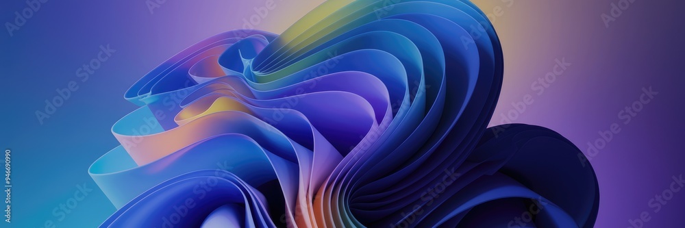 Poster abstract multicolor fractal light background in 3d manual rendering