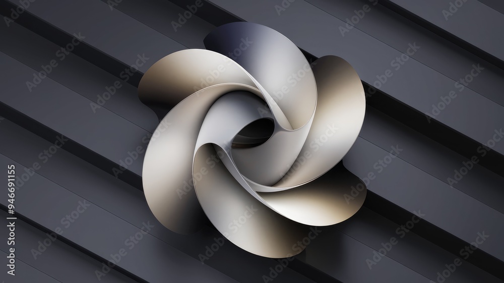 Poster abstract light pattern featuring a gradient of gray, white, and silver with a soft metallic texture.