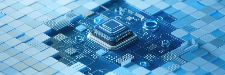 Abstract mesh background with technological particle elements