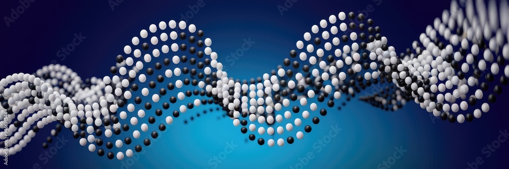 Aufkleber digital information concept: waves of binary code - 3d rendering