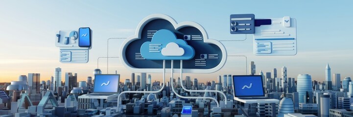 Seamless cloud data synchronization updates information across various devices in real-time or at scheduled intervals.