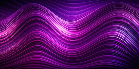 Obraz premium Abstract Purple Wavy Lines, 3D Illustration, Digital Art, Purple, Abstract, Waves, 3D