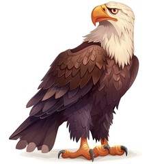 Fototapeta premium Eagle Void/Space element animal cartoon isolated whitebackground 16:9
