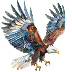 Obraz premium Eagle watercolor fantasy animal cartoon isolated whitebackground