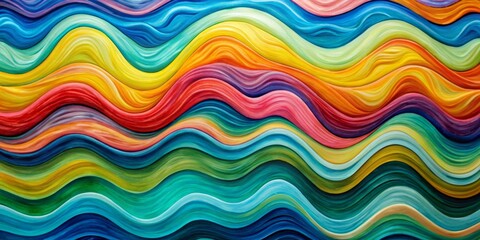 Obraz premium Abstract Wavy Canvas, Digital Art, Colorful, Painting, Waves , abstract art , digital painting