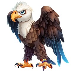 Obraz premium Eagle Wonder emotion fantasy animal cartoon isolated whitebackground