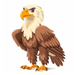 Obraz premium Eagle Wood element animal cartoon isolated whitebackground 16:9