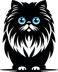 The elegance, simplicity, graceful design of the Persian cat silhouettes and icons
