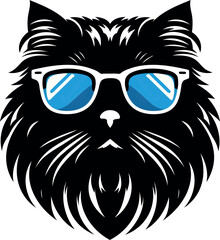 The elegance, simplicity, graceful design of the Persian cat silhouettes and icons
