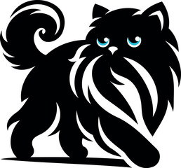 The elegance, simplicity, graceful design of the Persian cat silhouettes and icons
