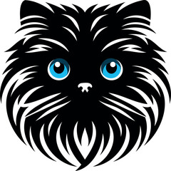 The elegance, simplicity, graceful design of the Persian cat silhouettes and icons
