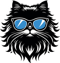 The elegance, simplicity, graceful design of the Persian cat silhouettes and icons
