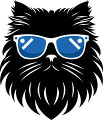 The elegance, simplicity, graceful design of the Persian cat silhouettes and icons
