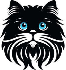 The elegance, simplicity, graceful design of the Persian cat silhouettes and icons
