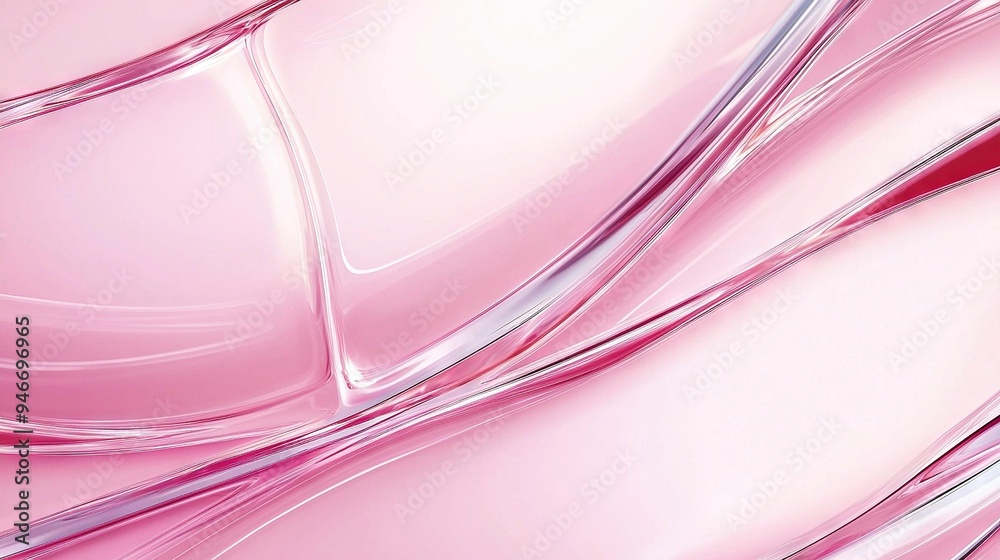 Sticker close-up image of a pink wallpaper featuring a red object centerpiece on either side