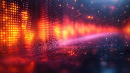 Obraz premium Infographic with a spectrum analyzer showing audio levels before and after soundproofing.