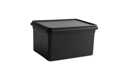 Plastic box black template isolated on white background