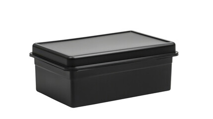 Plastic box black template isolated on white background