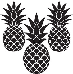 Obraz premium Pineapple silhouette vector illustration on white background