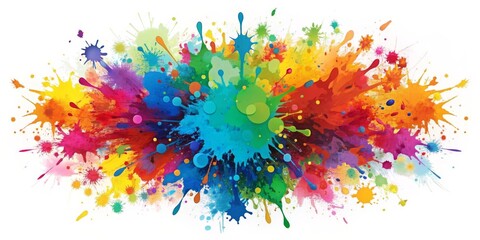 Colorful Explosion of Watercolor Splashes, Abstract Art, Paint, Splatters ,abstract art, colorful, paint splatters