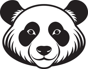 A panda head silhouette vector on white background