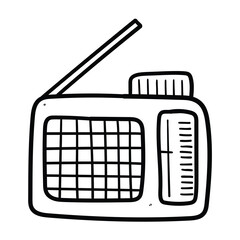 Hand drawn doodle radio on a white background.