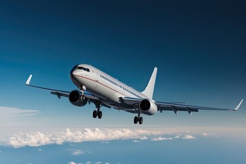 Obraz premium High Altitude Classic Gray Commercial Jet Engineering and Technology in Air Travel