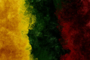 Detailed view showcasing black, yellow, and red colors in a vibrant background juneteenth Theme.