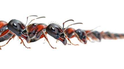 Ants group isolated on white background