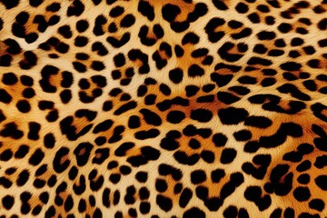 Fototapeta premium Detailed Close-Up of Leopard Fur Spots Texture Background