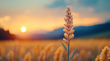 Flower Silhouette at Sunset.