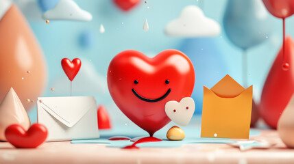 National Blood Donor Month Heart Balloon Scene