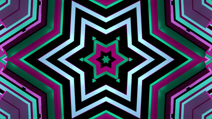 3d Animation - Looped animated background of randomly rotating colorful flowers