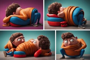 Creative Character Design Featuring Innovative Discomfort Vivid Textures and Humorous Elements