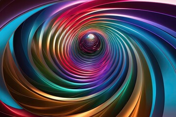 Obraz premium Stunning 3D Visualization of Colorful Spiraled Layers
