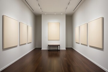 Obraz premium Stylish Gallery Featuring Elegant Cream Canvas Art with Modern Minimalist Design