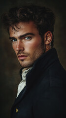 Fototapeta premium World Men's Day. a brutal man. a man of model appearance