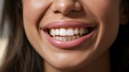 Fototapeta premium close up of a smiling woman smiling