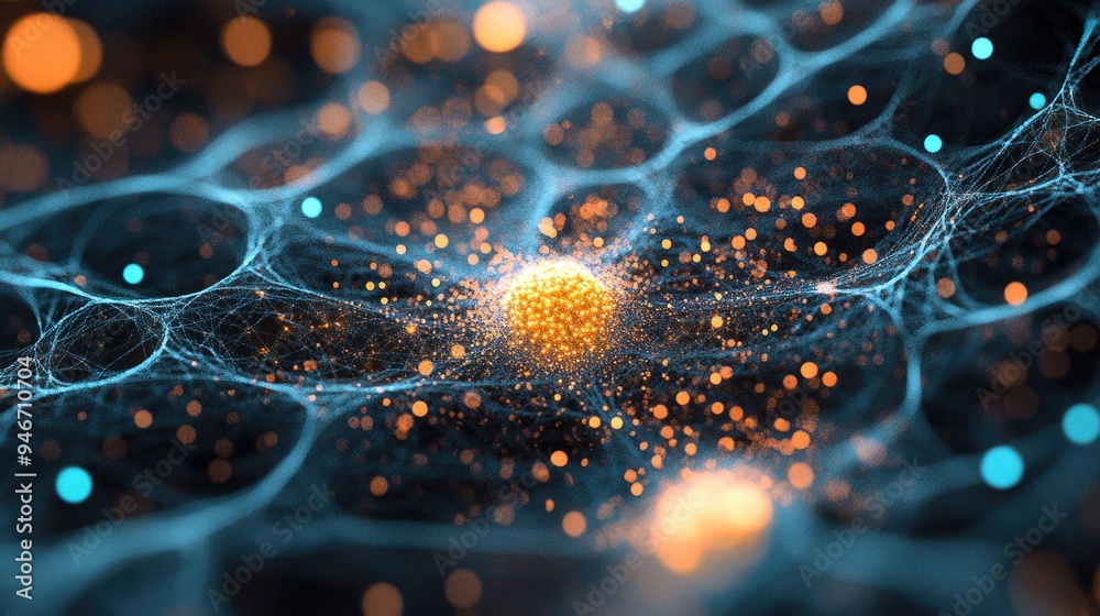Poster abstract representation of a neural network structure