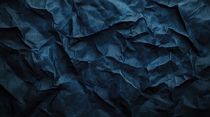 Fototapeta premium Dark horror themed crumpled paper in black and blue showcasing a grunge aesthetic ideal for Halloween night presented as a 3D illustration