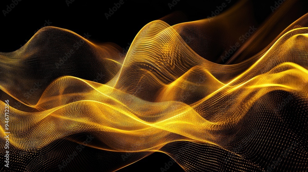 Aufkleber abstract wave lines creating a dynamic technology background