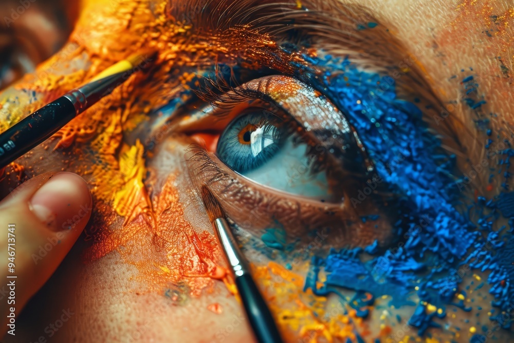 Aufkleber combine elements of two different artistic styles to create a unique image