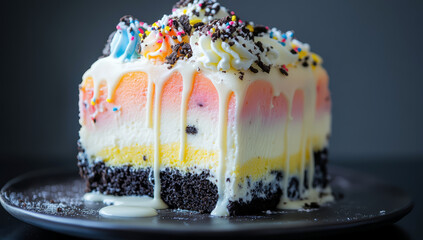 Sweet and tasty rainbow cake dessert