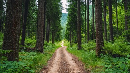 Fototapeta premium Path Through a Lush Forest.