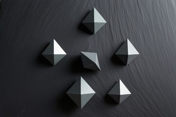 Obraz premium 3D Geometric Prisms Design on Charcoal Slate Background
